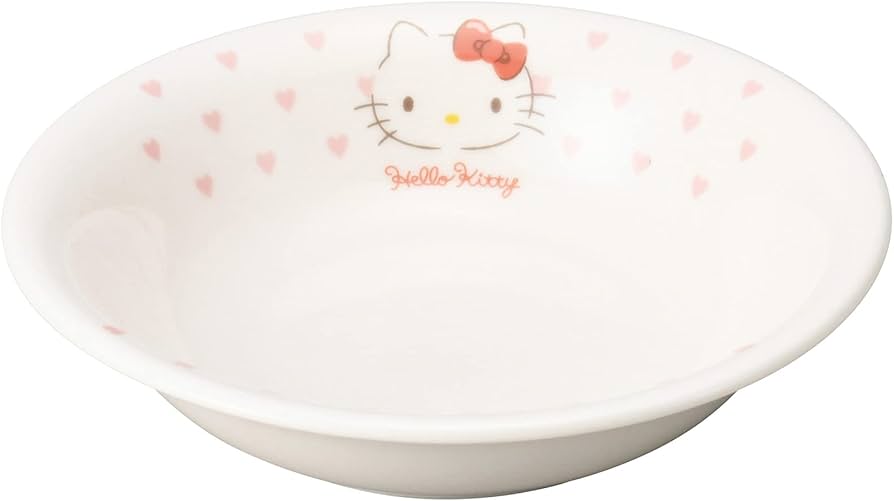 ハローキティ 食器 陶器製 直径約15cm ハローキティ 食器 陶器製 直径約15cm