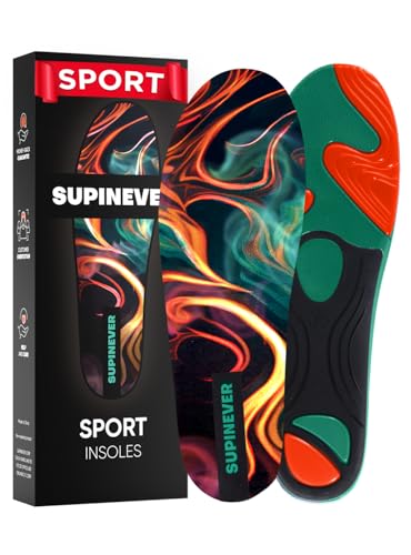 Image of Sport Shoe Insoles - Plantar Fasciitis Relief - High Arch Support - Enhanced Shock Absorption - Injury Prevention - Running Shoe Inserts for Men and Women (Flame, S)