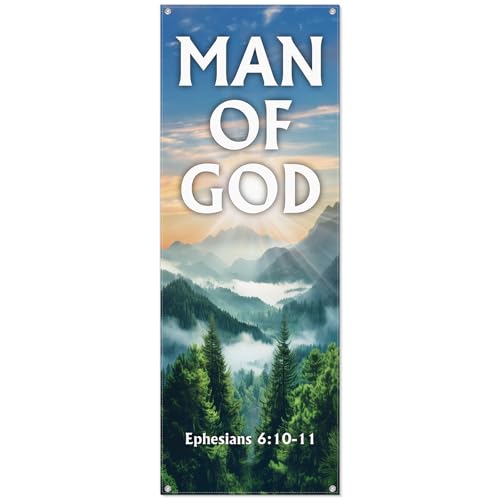 Hahafelt Man of God Banner for Church Father's Day Christian