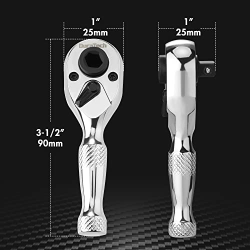 Duratech 1/4-Inch Stubby Ratchet Wrench, Socket&Bit Driver, 72-Tooth, Chrome Alloy Made thumb #6
