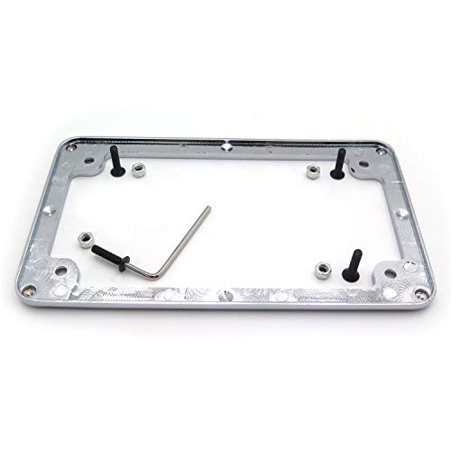 Httmt Mt294-001-Cd Chrome Flat License Plate Frame Bracket Tag Holder 7 Inches X 4 Inches Compatible With Universal Motorcycle #TOP3