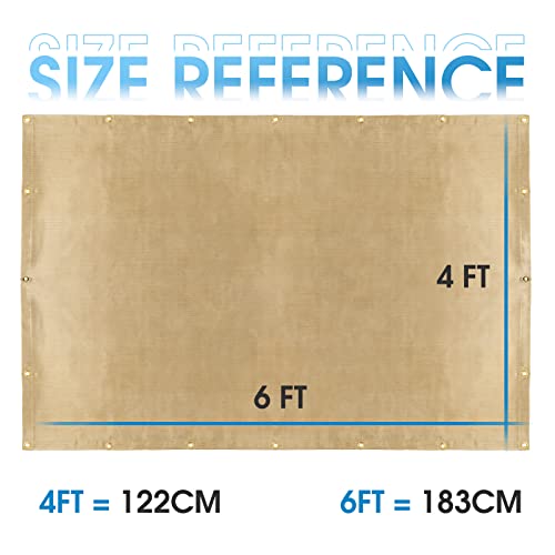 Yeswelder Heavy Duty Fiberglass Welding Blanket，4 X 6Ft Fireproof Insulation Blanket，1/3”(8Mm) Thickened Weld Cover With Grommets，Thermal Resistant Insulation Welding Curtain Mat Grill #TOP1