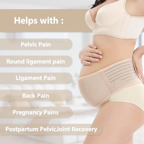 TREASO Maternity Belly Bands for Pregnant Women - Pregnancy Belly Bands Support and Pain Relief for the Back, Pelvis, Tummy and Hips - Pregnancy Must Haves - Thumbnail 4