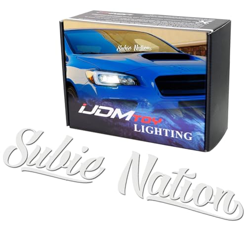 iJDMTOY 16 by 3 Inches White Subie Nation Banner Vinyl Decal Sticker Compatible with Subaru WRX/STi BRZ Impreza Legacy etc. Front or Rear Windshield