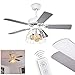 Deckenventilator Izola aus Metall/MDF in Weiß/Grau, Deckenlampe mit Ventilator, wendbare Rotorblätter, m. Fernbedienung in 3 Stufen schaltbar, Ø 106 cm, für Sommer u. Winter (Auf-/Abwind)