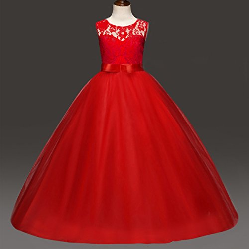 Vestido de princesa para niña sin mangas largo para desfiles 6
