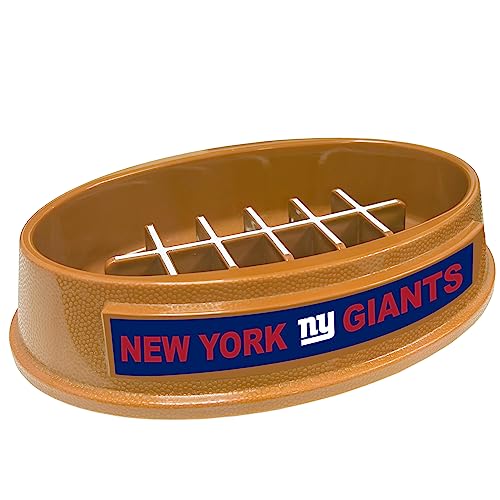 Image of NFL New York Giants Super-Bowl - Slow Feeder Dog Bowl. Football Design Slow Feeding Cat Bowl for Healthy Digestion. Non-Slip Pet Bowl for Large & Small Dogs & Cats