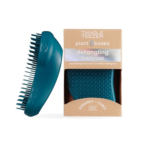 Tangle Teezer Hairbrush | Original Plant Brush Detangling Hair Brush for Wet & Dry Hair | Detangler Brush for Fine, Curly, Thick, Afro, Ideal for All Hair Types (Blue)