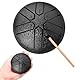 Aedcbaide Tongue Drum Steel 3 Zoll 6 Töne Zungentrommel Klein Pan Percussion Instrument Stahlzungen Handpan Steel mit Schlägeln Meditation Yoga Klangheilung