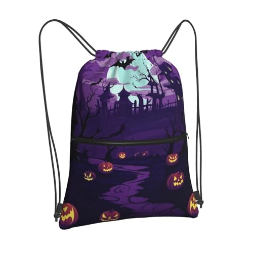 Drawstring Backpack Waterproof Draw String Bag Gym Drawstring Bags Purple Halloween Swim Bag for Men Women2