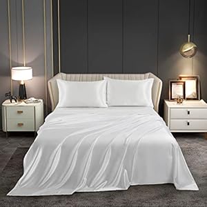 4 Pieces Satin Sheets Set, Full Siz...