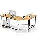 Tribesigns Modern L-Shaped Desk Corner Computer Desk PC Latop Study Table Workstation Home Office Wood & Metal (Teak)