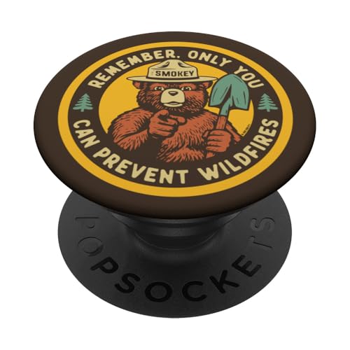 Remember Only You Can Prevent Wildfires Pointing Smokey Bear PopSockets PopGrip Adhesivo