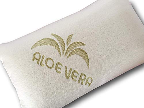 Oreiller de voyage en viscose avec housse à l'aloe vera 40 x 25 x 12 cm Cover