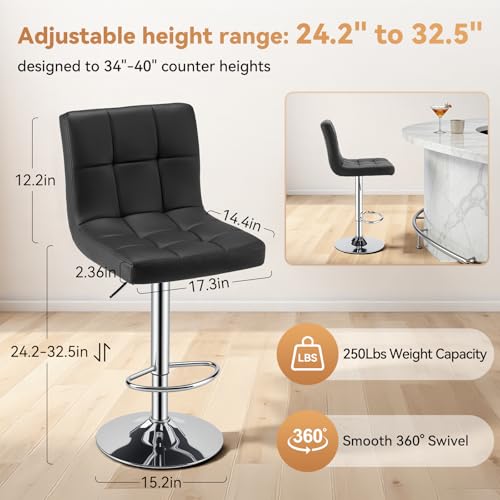 Image of OLIXIS Bar Stools Set of 4, 24 inch Counter Height Bar Chairs for Kitchen