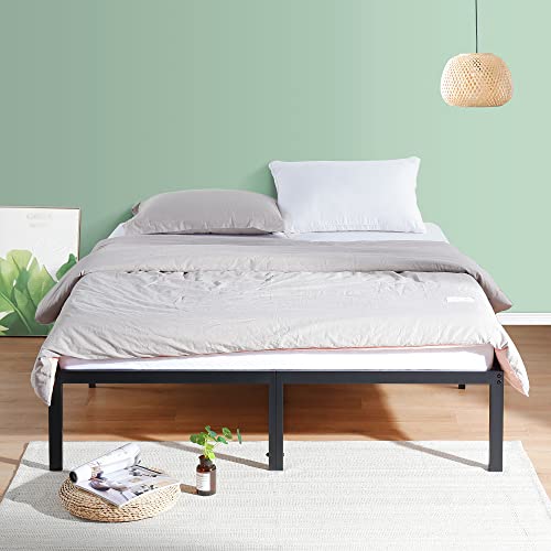 Olee Sleep 18 Inch Tall Heavy Duty Steel Slat/ Anti-Slip Support/ Easy Assembly/ Mattress Foundation/ Maximum Storage/ Noise Free/ No Box Spring Needed, Black #TOP3
