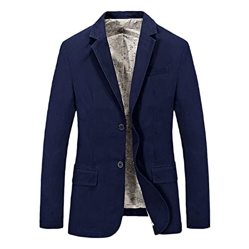 Blazer surdimensionné en coton bleu XXXL pour homme