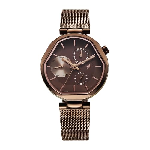 Image of Fastrack TIK Tok 5.0 Quartz Analog Brown Shaped Dial Women's Watch - 6319QM01