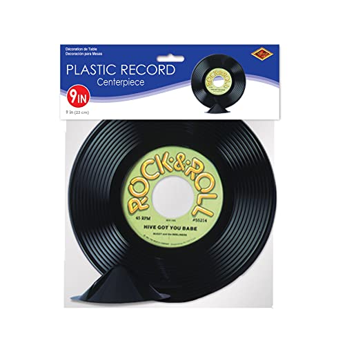 Beistle 12-Pack Plastic Record Centerpieces, 9-Inch #TOP4