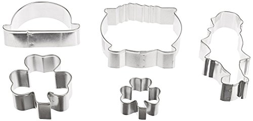 R&M International St. Patrick's Day Cookie Cutters, 2 Shamrocks, Leprechaun, Irish Derby Hat, Pot of Gold, 5-Piece Set - Thumbnail 3
