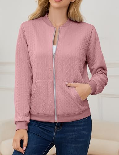 Image of Womens Full Zip Up Cardigan Sweater Casual Solid Long Sleeve Sweatshirt Coat with Pocket
