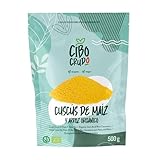 Cous Cous de Maíz y Arroz Ecológico y Crudo - 500g. 70% Maíz y 30% Arroz. Cuscus Naturalmente Sin Gluten. Rica en Carbohidratos y Fuente de Fibra. Versátil para Recetas Dulces o Saladas.