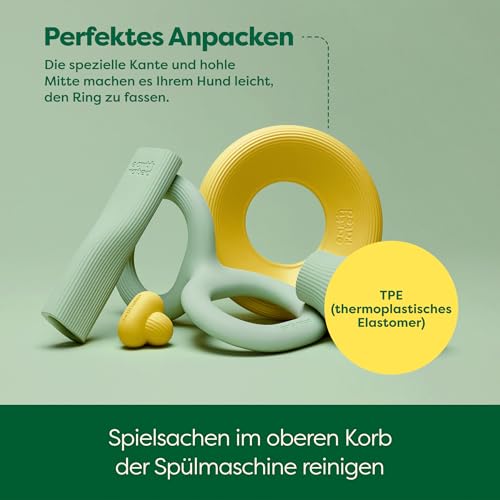 Earth Rated Fliegende Ring, EIN interaktives Frisbee für ausgewachsene Hunde und Welpen, versinkt im Wasser Nicht, klein, gelb