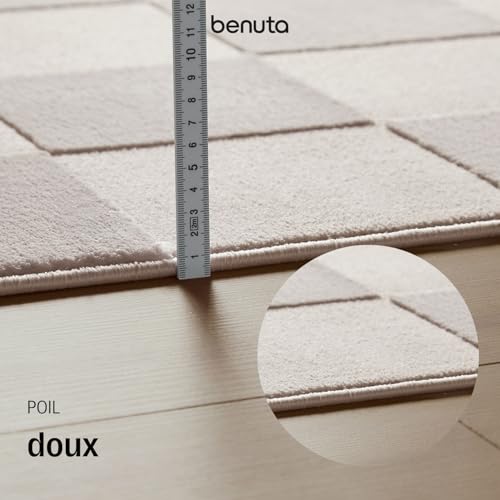 Tapis de salon géométrique rétro crème 200x300 cm benuta Basic