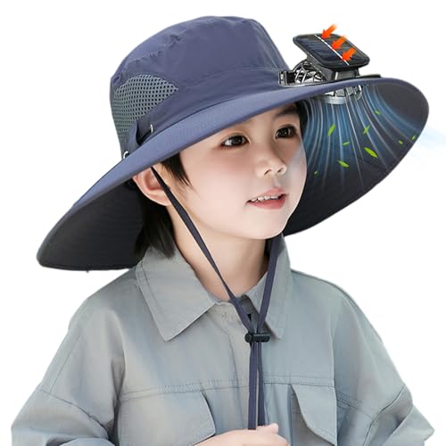 Chapeau de ventilateur solaire enfants anti-UV pour camping et pique-niques