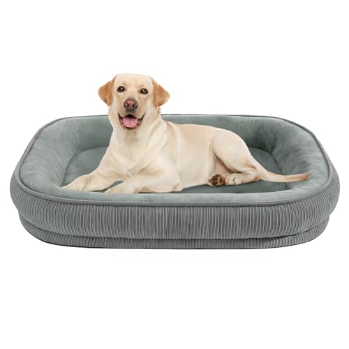 O·Lankeji Hundebett Mittelgroße Hunde erhöhte Ränder, Hundekorb Grosse Hunde Abnehmbarer, Waschbarer Bezug Hundesofa, Hundekissen Vierseitiges Nackenrolle Kissen, rutschfest