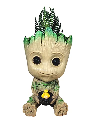 Baby Groot Flower Pot, Cute Succulent Pot Succulent Planters , Baby Groot Flower Pot Pencil Pen Holder Gift for Kids (Holding Baby Bird) Baby Groot Flower Pot, Cute Succulent Pot Succulent Planters , Baby Groot Flower Pot Pencil Pen Holder Gift for Kids (Holding Baby Bird)