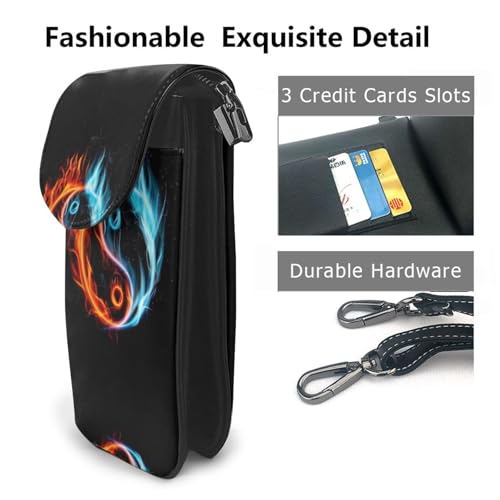 Sac à rabat en microfibre PU premium au design imprimé eau et feu