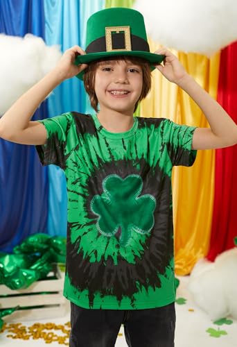 BesserBay St Patricks Unisex Kids Shamrock Short Sleeve Shirt 4-14 Years2