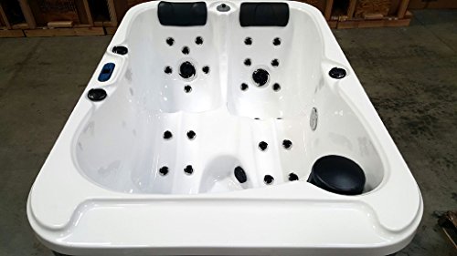 Mcp-Distributions 2 Person Indoor / Outdoor Hydrotherapy Bath Hot Tub Spa With 31 Jets, 3Kw Water Heater, Thin Canvas Cover, Grey Skirt Siding And Insulated Hard Cover #TOP2