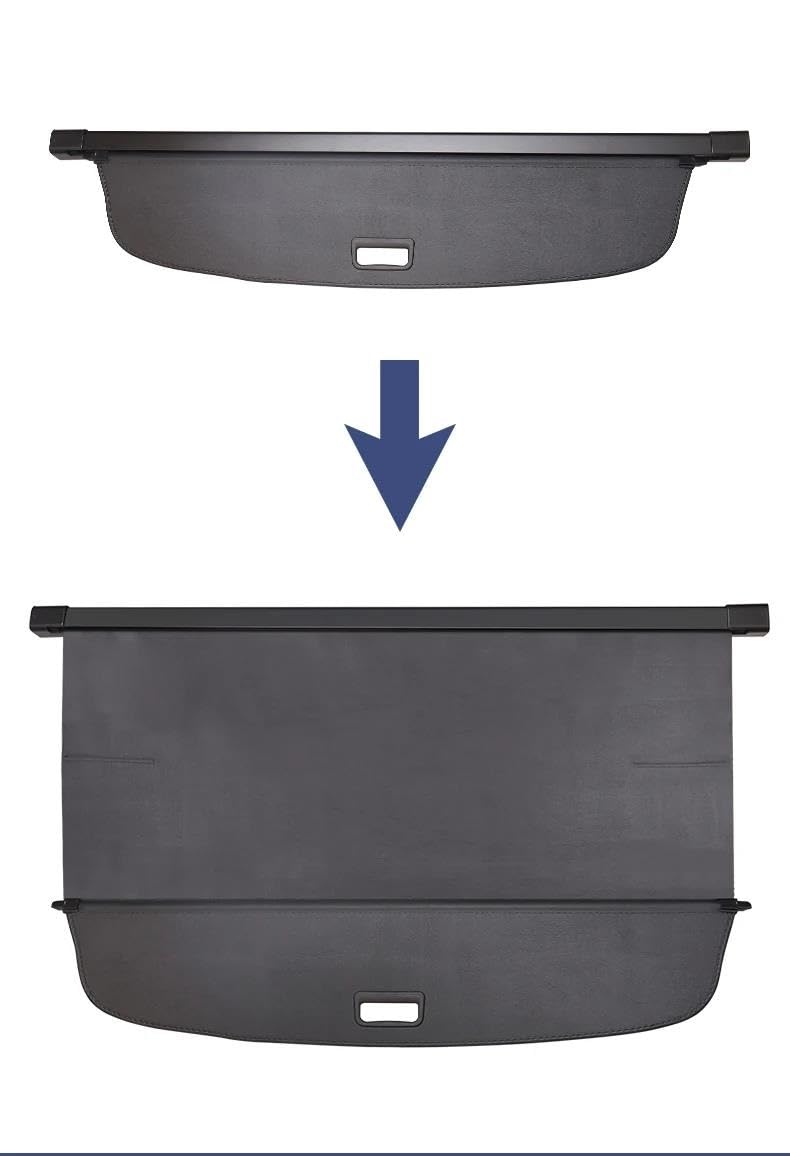 Kofferraumabdeckung Für VW Für Tiguan Für Allspace 2017-2023 Versenkbare Trunk Cargo Abdeckung Paket Rack Anti-Peeping Schild Auto Zubehör Autozubehör(Kohlefaser)