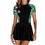 Black Green Floral