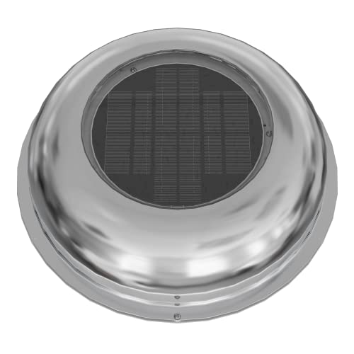 ECO HOUSE Solar Powered Roof Vent Stainless Steel 5-inch Fan Ideal for Roof Attic RV Boats 12 CFM