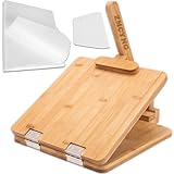 Upgraded Bamboo Wooden Tortilla Press - 10 Inch Square Wood Tortilla Maker Press with 60 Pcs Parchment Paper & Scraper, 4.5” to 10' Mexican Tortillera Presser for Homemade Tortillas, Pataconera