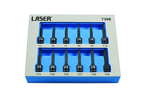 Laser 7398 Impact Star Socket Bit Set 1/4"D 12Pc