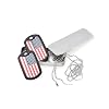 Paialco American Flag Dog Tags Military Necklace Set with Chains & Black Silencers