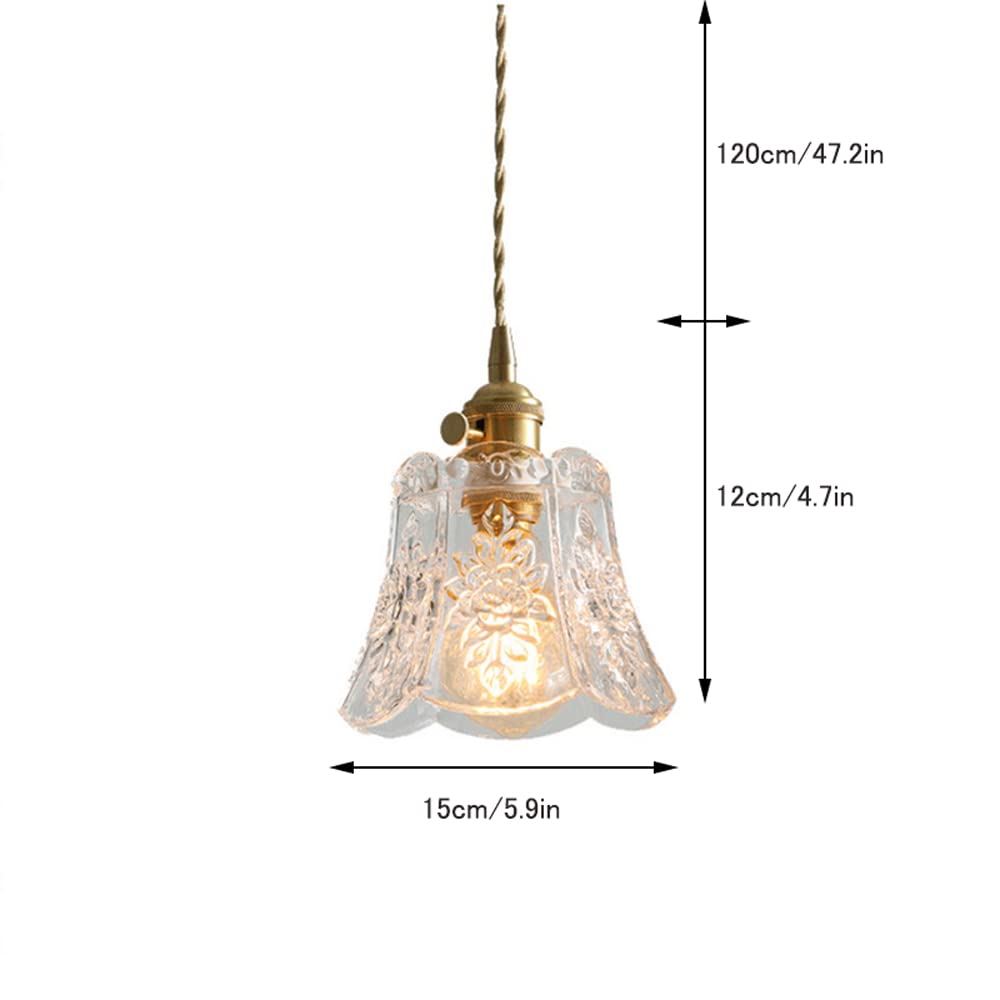 Lampy wiszące ze szkła E27 o regulowanej wysokości, w pełni miedziane, ze szklanym kloszem, kompatybilne z jadalnią, salonem, sypialnią, żyrandole d