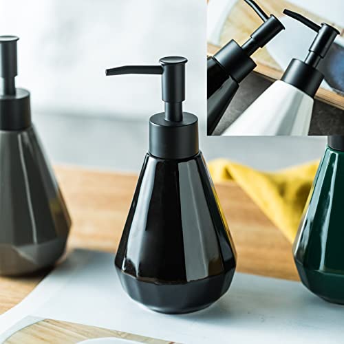 Soap Dispenser , 10Oz White Countertop Ceramic With Pump, Refillable Decorative Bathroom Soap Dispenser, Great For Hand Sanitizer, Dish Soap And Lotion, With Black Pump (White) #TOP7
