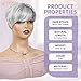 PHOCAS Short Hair Toppers for Women with Thinning Hair Magic Pixie Cut Toppers Hairpiece Natural Synthetic Grey Hair Toppers for Daily Use