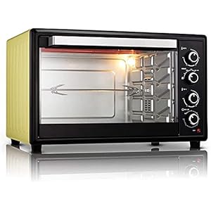 Mini-oven 90L, verstelbare temperatuur 100-250 □ en 120 minuten timing, 2200W vier-lagen commerciële multifunctionele heteluchtvork ovenlamponafhankelijk