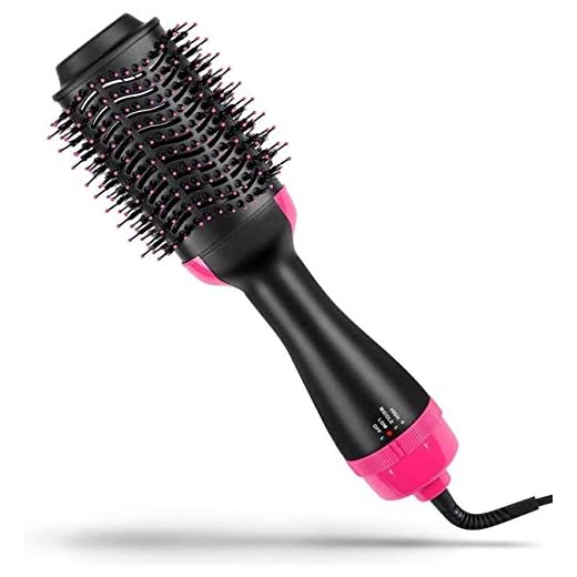 ALLISHOP Cepillo soplador, cepillo secador de pelo y cepillo iónico eléctrico de calentamiento Cepillo alisador de pelo multifuncional Secador de pelo 3 en 1 Creador de volumen
