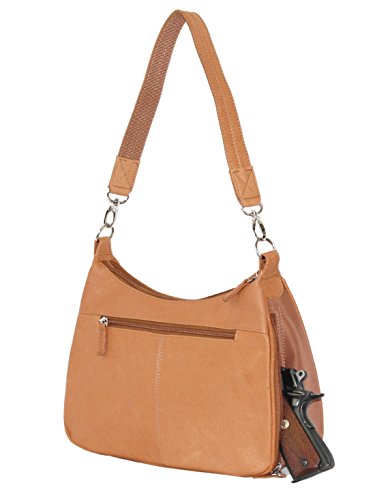 GTM womens Concealed Carry Basic Hobo Handbag, Tan, Small US