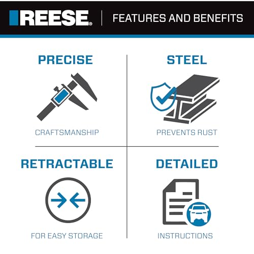 image for Reese Powersports 2060300 Retractable Transom Tie Down, 2 Inch x 43 In