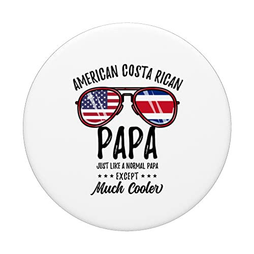 American Costa Rican Papa Costa Rican Fathers Day PopSockets Swappable PopGrip, Black - Image 3
