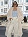 COZYPOIN Womens Long Faux Fur Coat Long Sleeve Lapel Furry Fur Jackets Winter Warm Fluffy Outerwear Shaggy Overcoat(Beige-M)