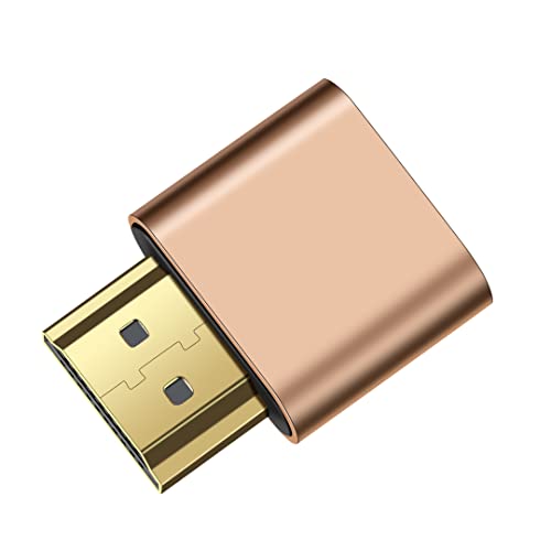 Image of 2 Pack HDMI Dummy Plug HDR 4K@60Hz 2K@120Hz 1080P@144Hz, Virtual Monitor Emulator, Headless Display Adapter, EDID Emulator, Supports for Windows, Mac, Linux - Plug & Play（Deep Gold 4K HDR 2P）